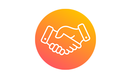 Novartis Icon Handshake Roundel Orange RGB